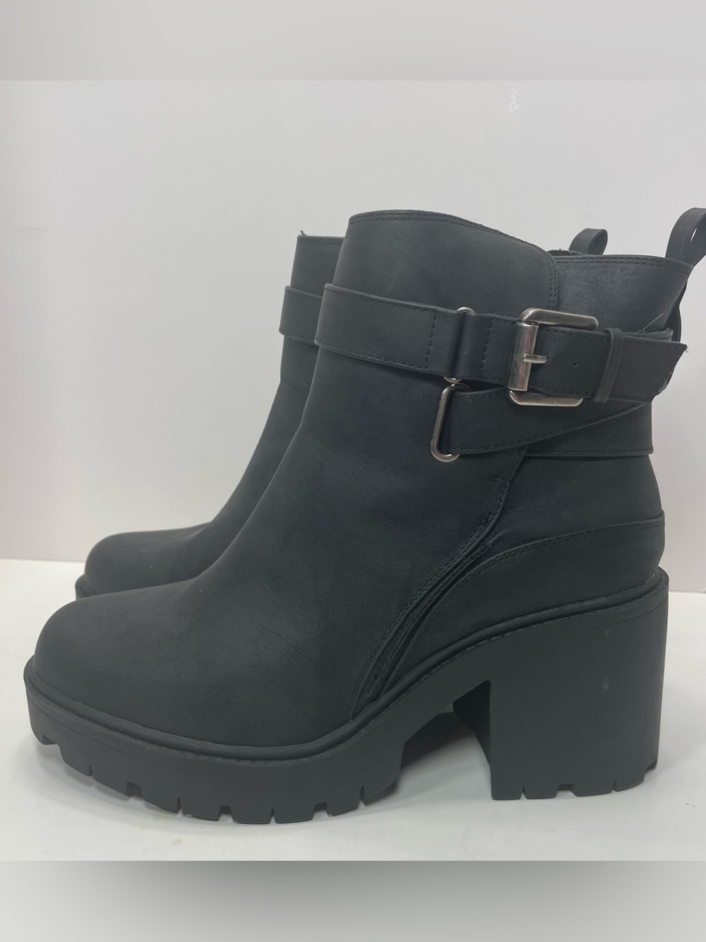 TORRID Black Buckle Platform Ankle Boots US 12WW Like New